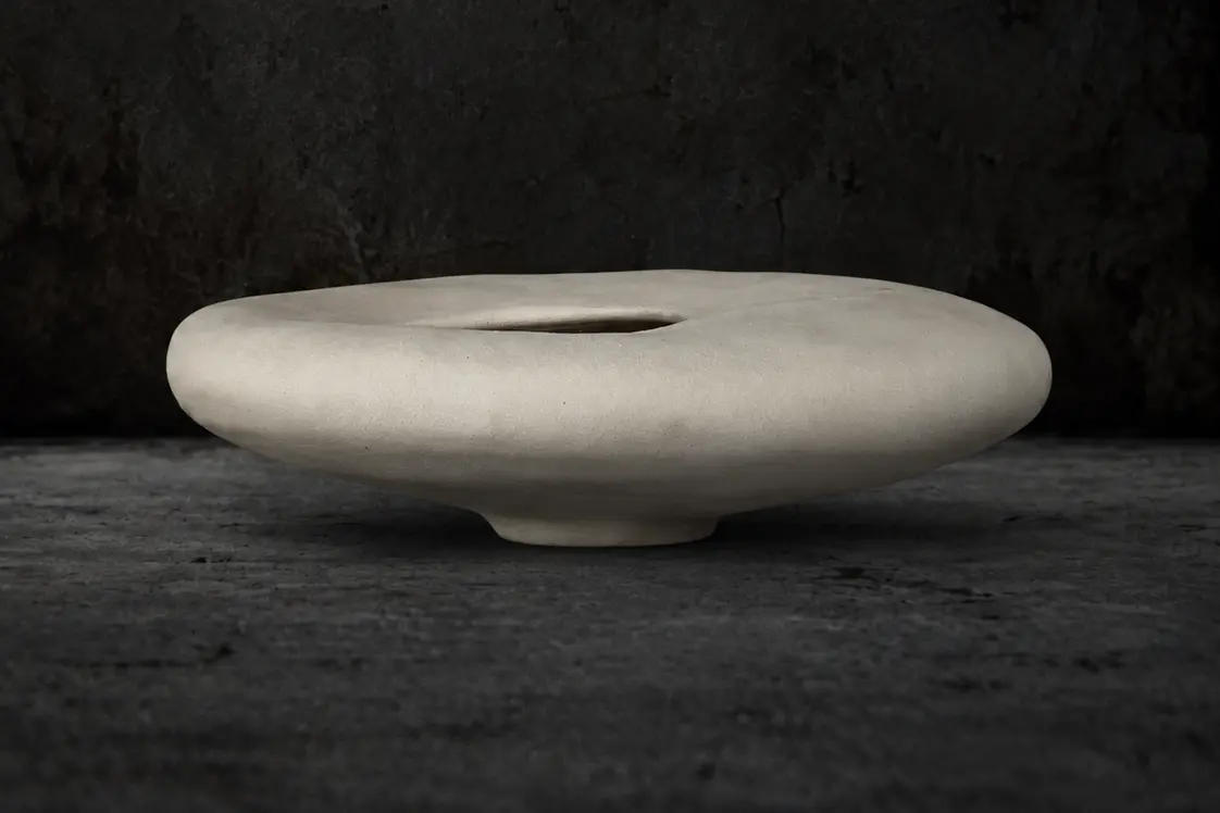 soil no. 01, sculptural ceramic work with a wide, low form